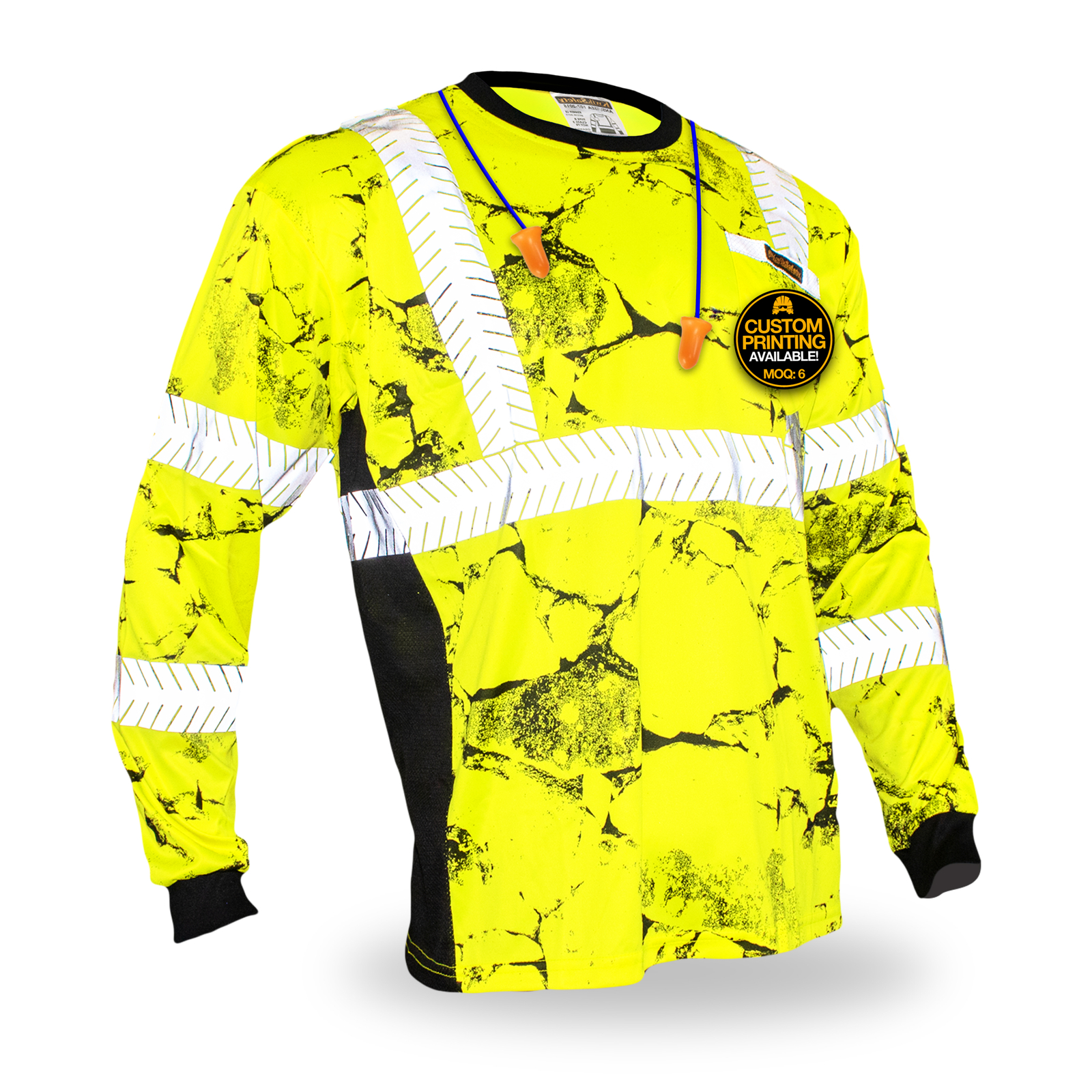 KwikSafety UNCLE WILLY'S WALL Class 3 Hi Vis Safety Shirt Long Sleeve ANSI OSHA