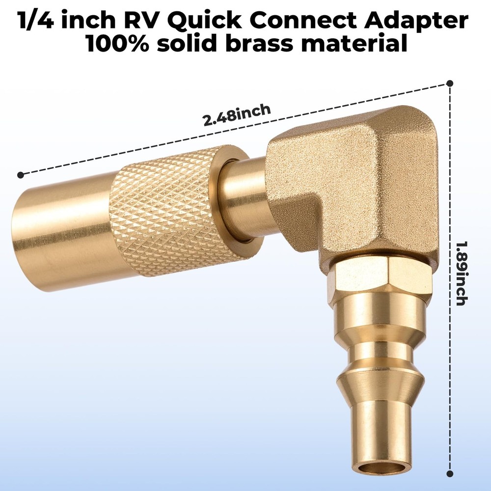 1/4 inch RV Quick Connect Adapter Conversion Fitting Elbow for Blackstone...