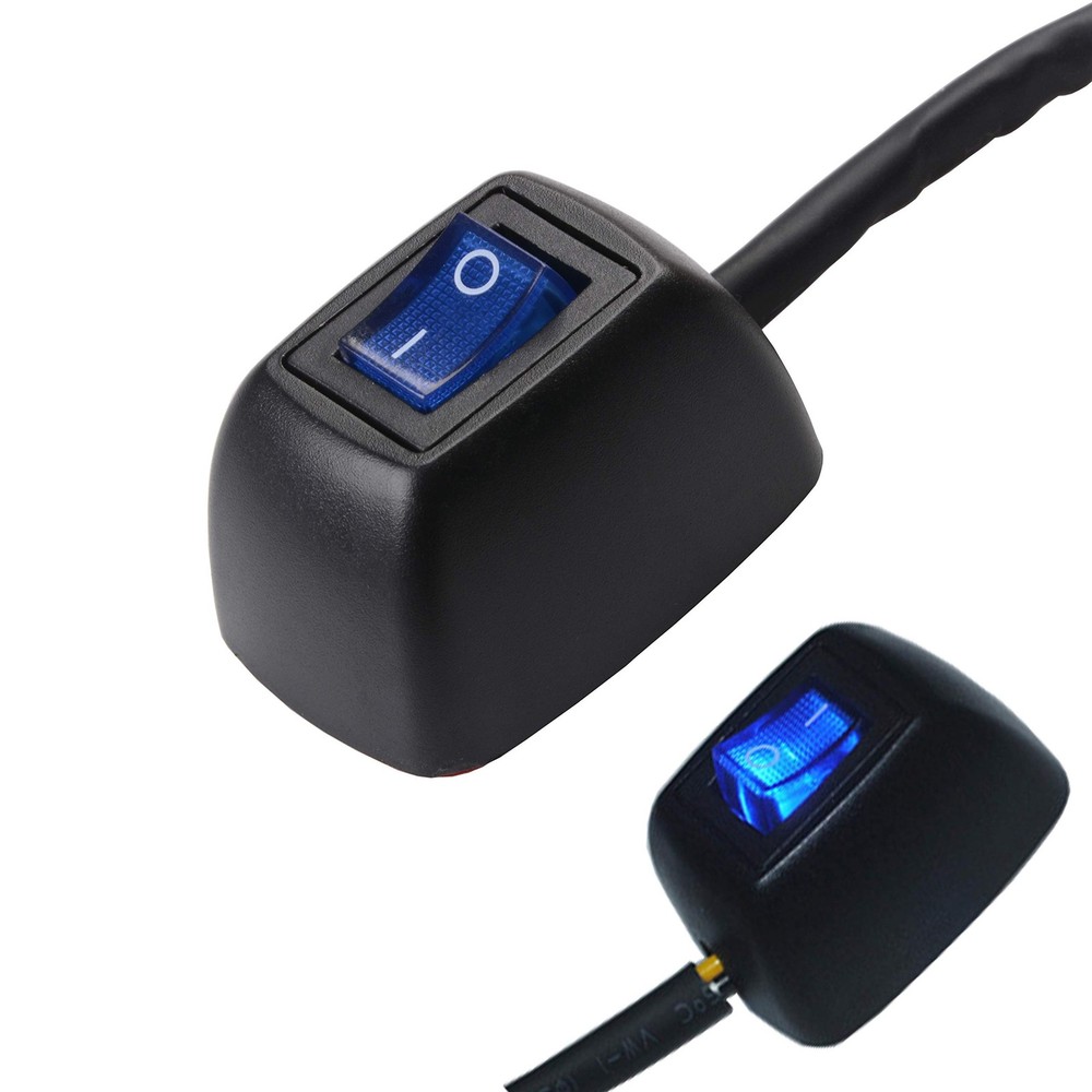 Rocker Toggle Switch DC12V/10A 24V/5A SPST ON-Off Wired LED Paste DIY Switch ...