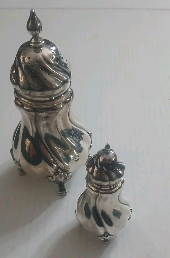 Vintage German 830 Silver Pair of Shakers Signed Deyhle Gebruder