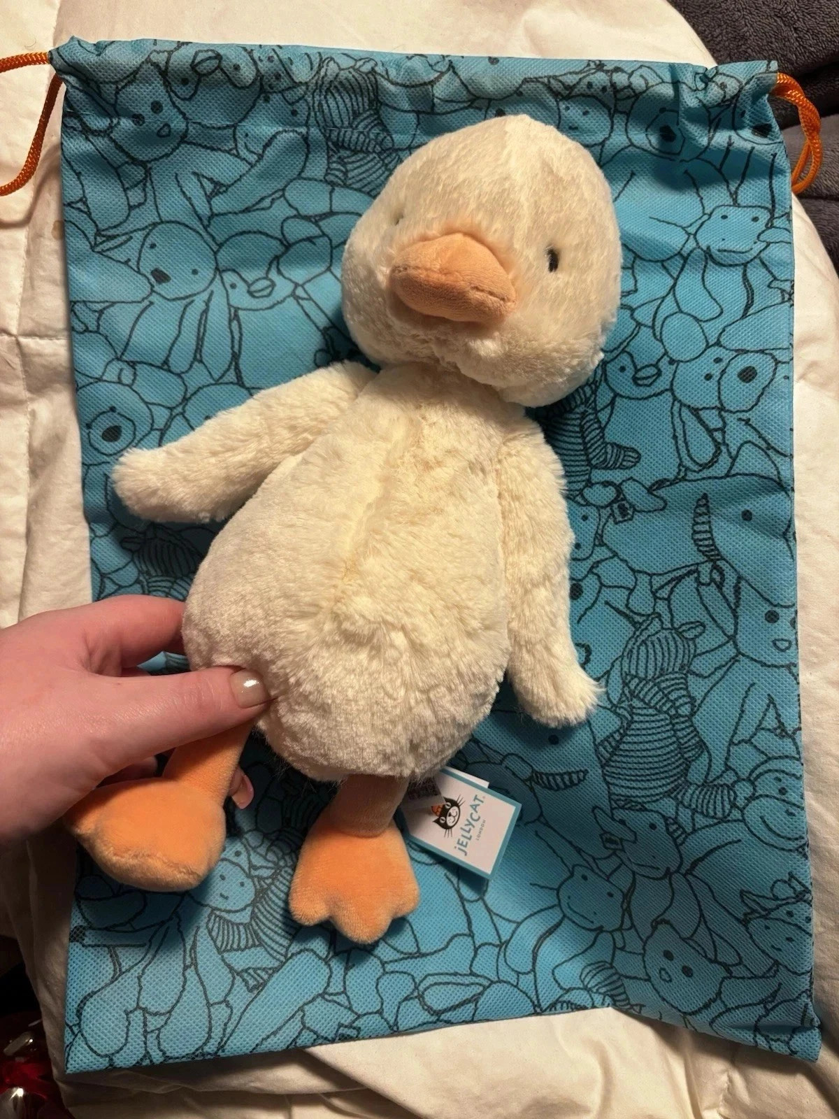 Jellycat Bashful Duckling Plush Toy NWT Authentic With Dust Bag Original Medium