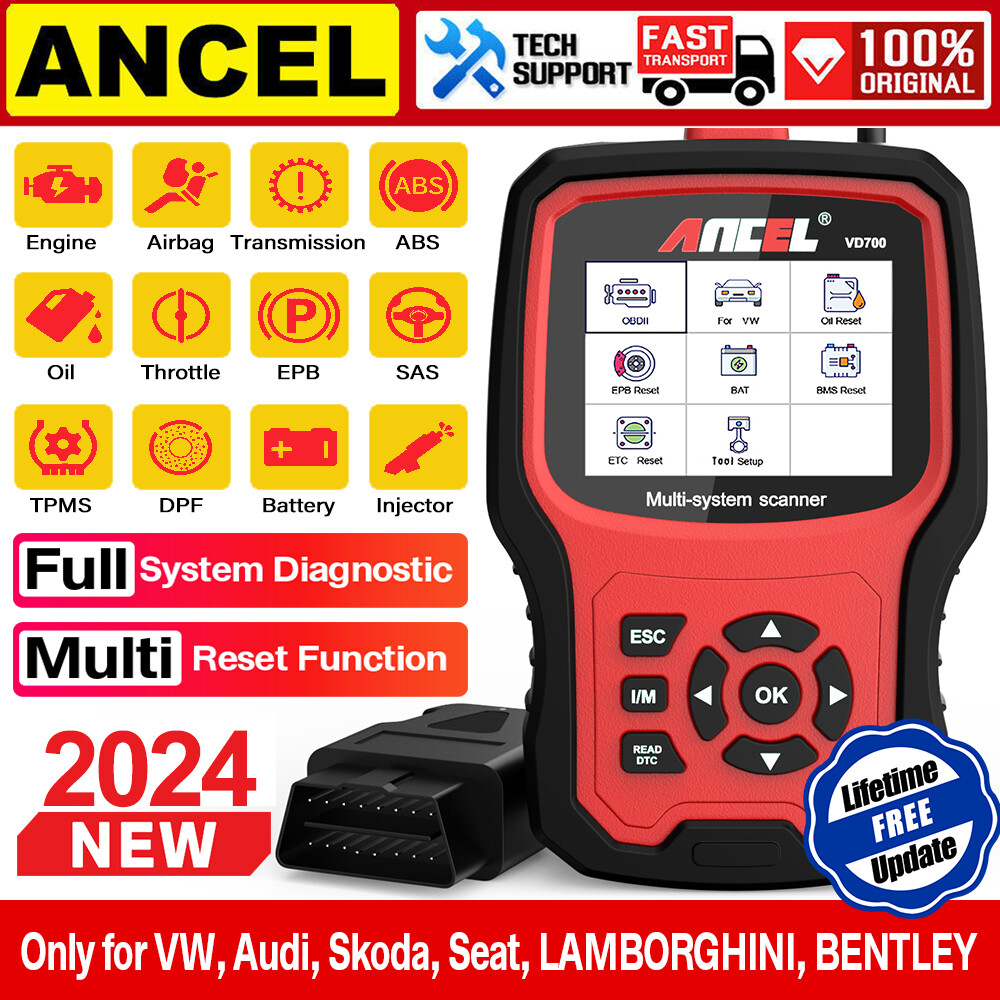 ANCEL VD700 Car OBD2 Scanner All System Diagnostic Code Reader ABS SRS EPB Oil