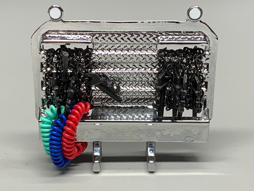 1/64 DCP PARTS CHROME HEADACHE RACK W/ LINES & CHAINS
