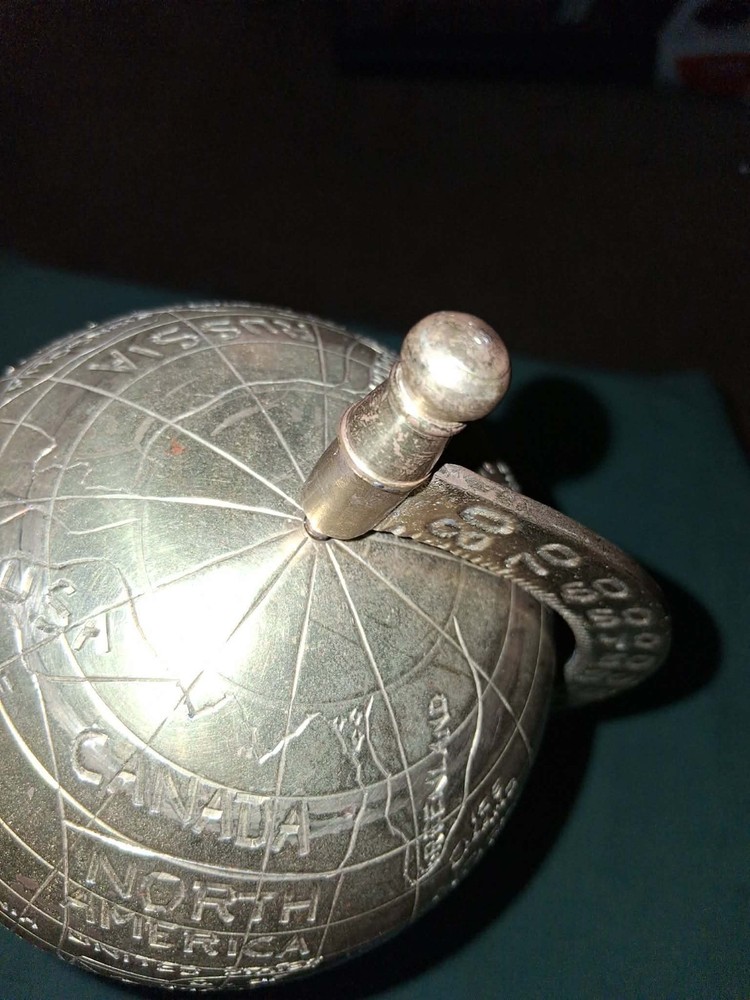 MARITIME NAVIGATIONAL SOLID BRASS WORLD GLOBE