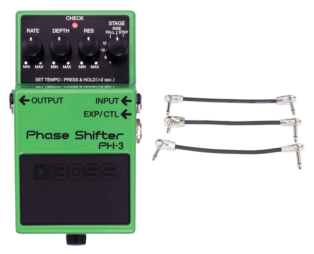 Boss PH-3 Phase Shifter + Gator Patch Cable 3 Pack