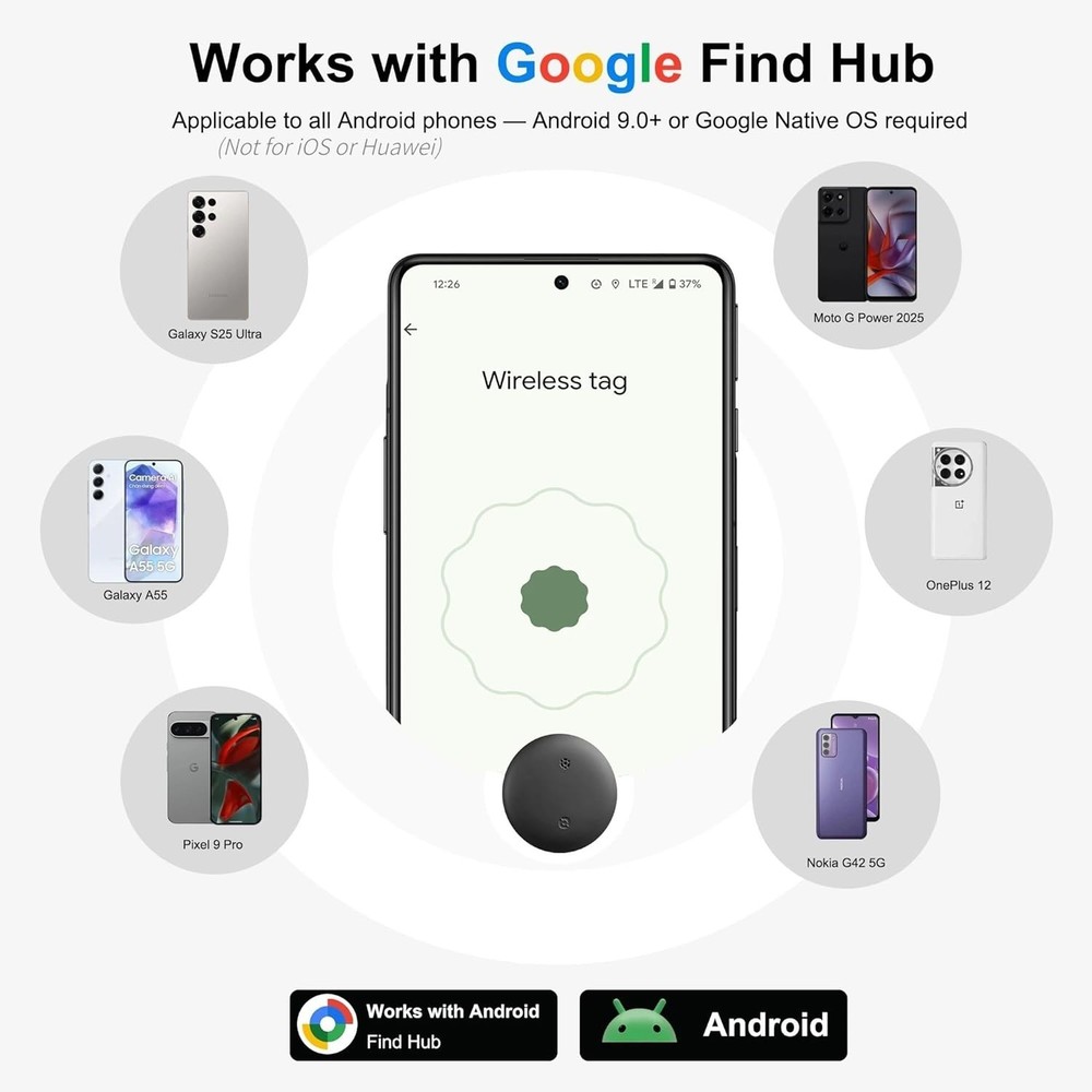 Dust & Water Proof Android Tracker Tags, 4 Pack
