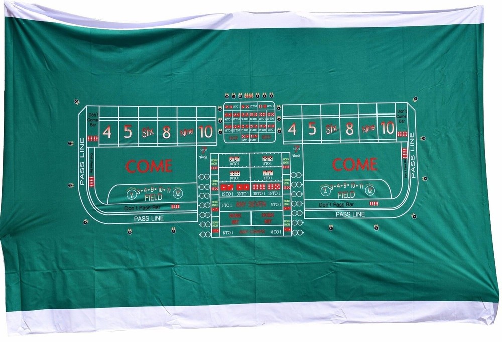 Casino Style Craps Layout - 8ft Generic Synthetic Polyester Felt Green NEW*
