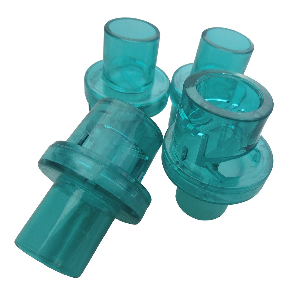 100pcs/pack Oxygen Inlet One-Way Valve For CPR Face Shields AED Training Green
