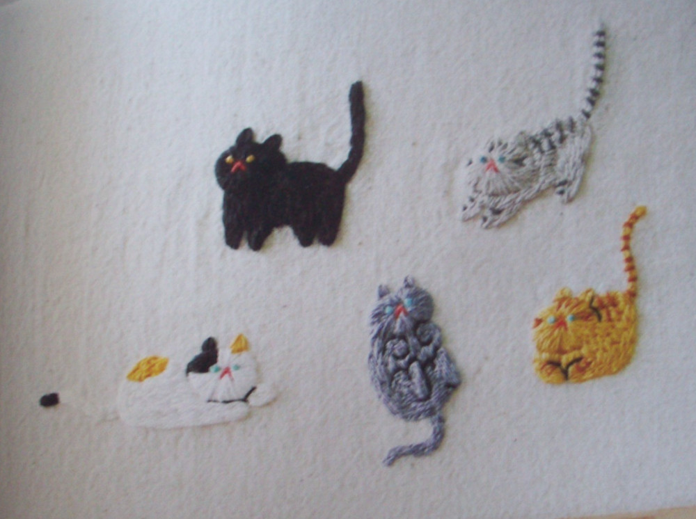 Cat Mania embroidery book patterns & instruction SO CUTE!
