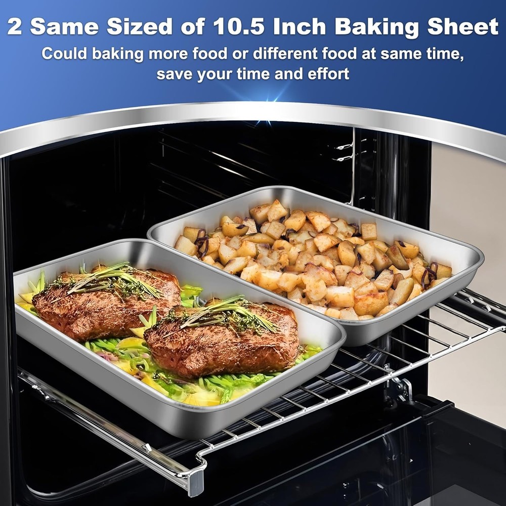10.5-Inch Multi-Functional Bakeware Set – Dishwasher Safe Steel Pans for Kitchen