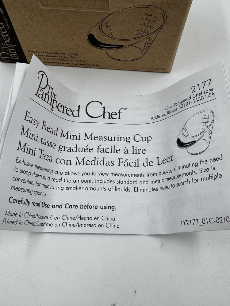 Pampered Chef Easy Read Mini Measuring 1/4 Cup 2177 Nip