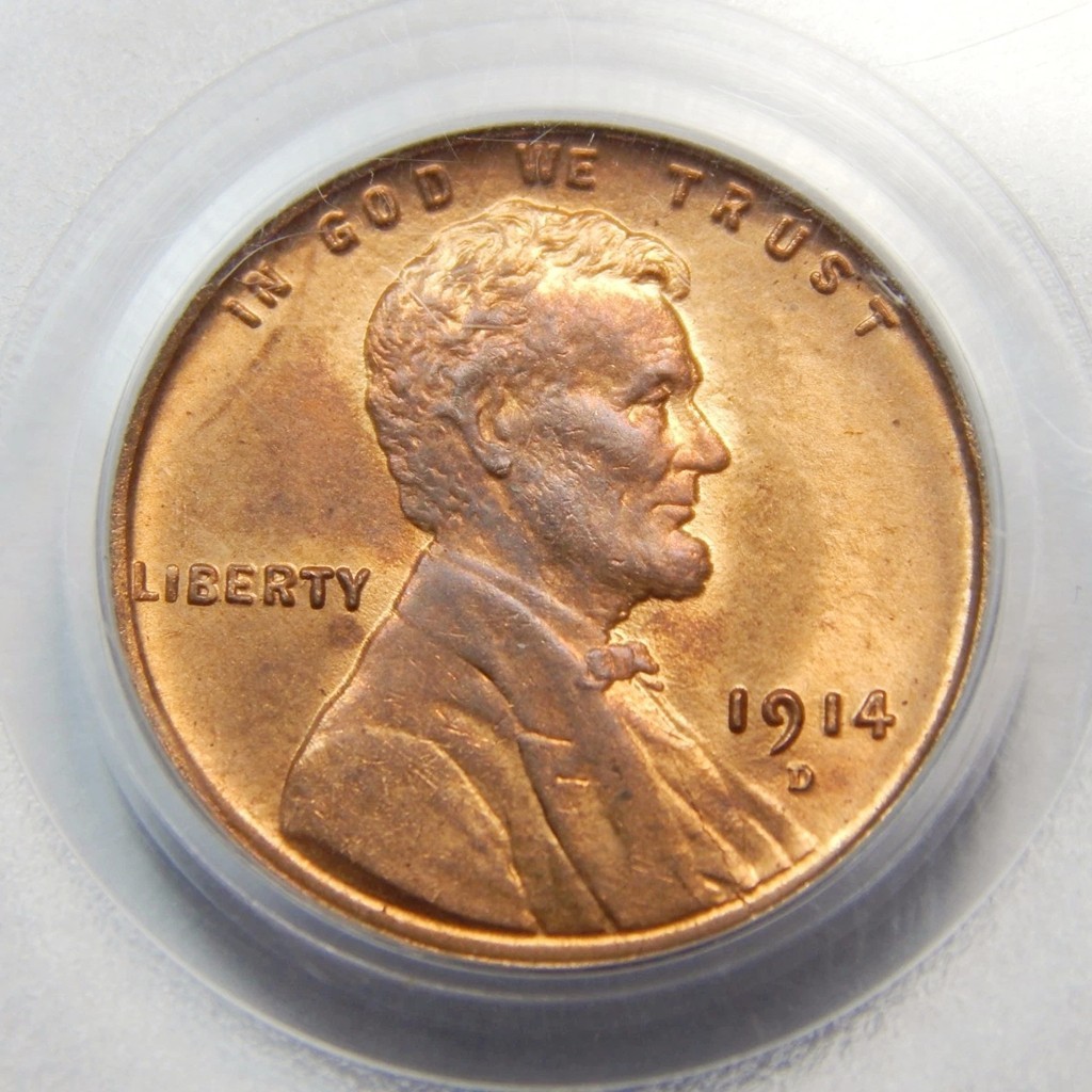 1914-D Lincoln Cent Wheat Penny, Better Date Denver Mint Issue, great condition