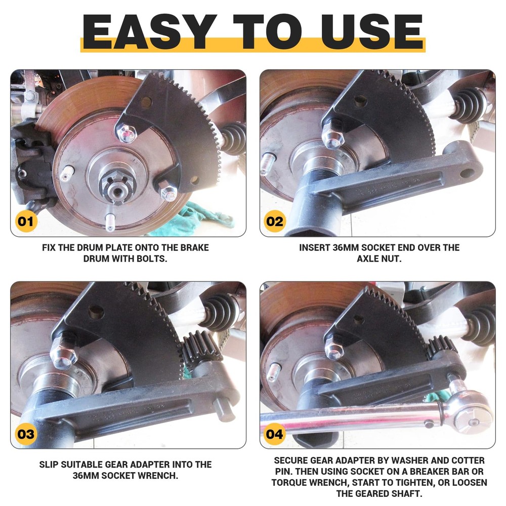 PQY Torque Multiplier Leverage Tool Compatible with VW Bug/Volkswagen black