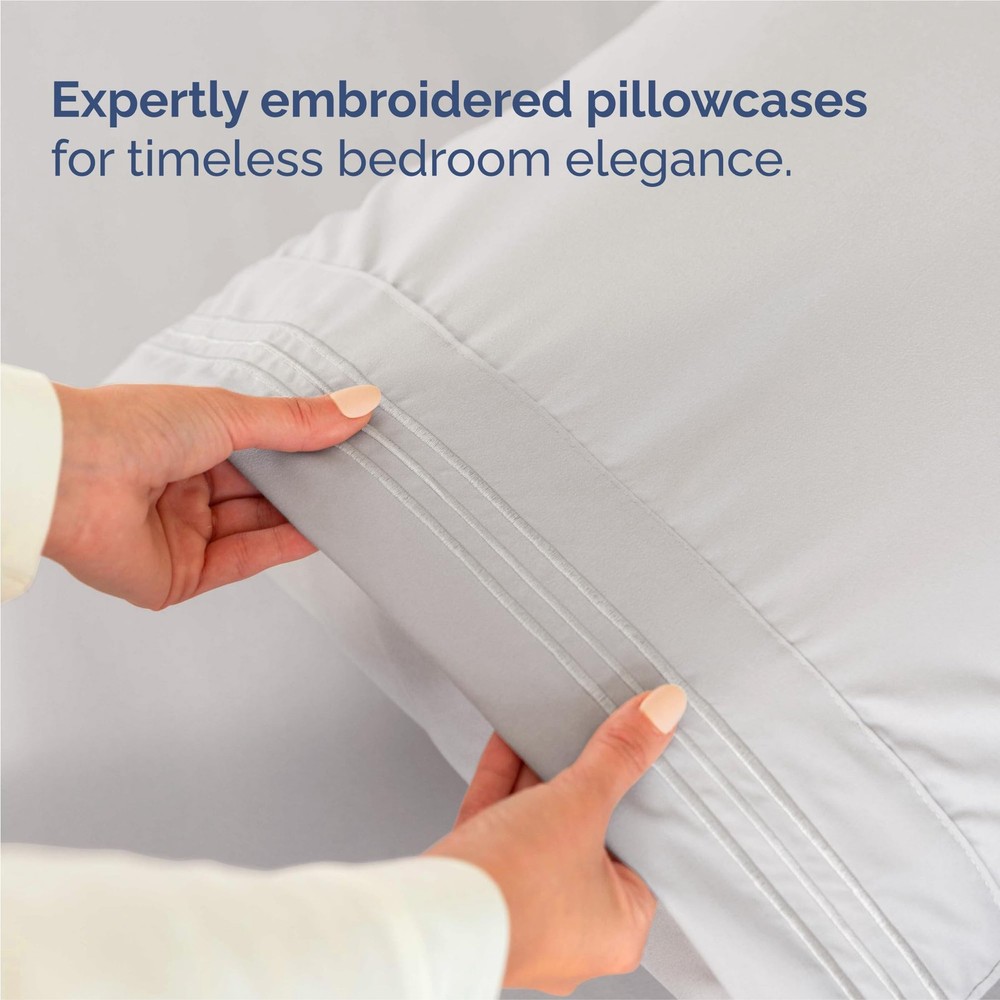 Split King Size 5 Piece Sheet Set - Comfy Breathable Cooling Bed Sheets Set ...