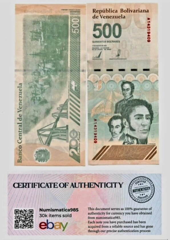 500 DIGITALES Venezuela NEW NOTE 2023 UNC x1 500 Million Bolívares W/COA