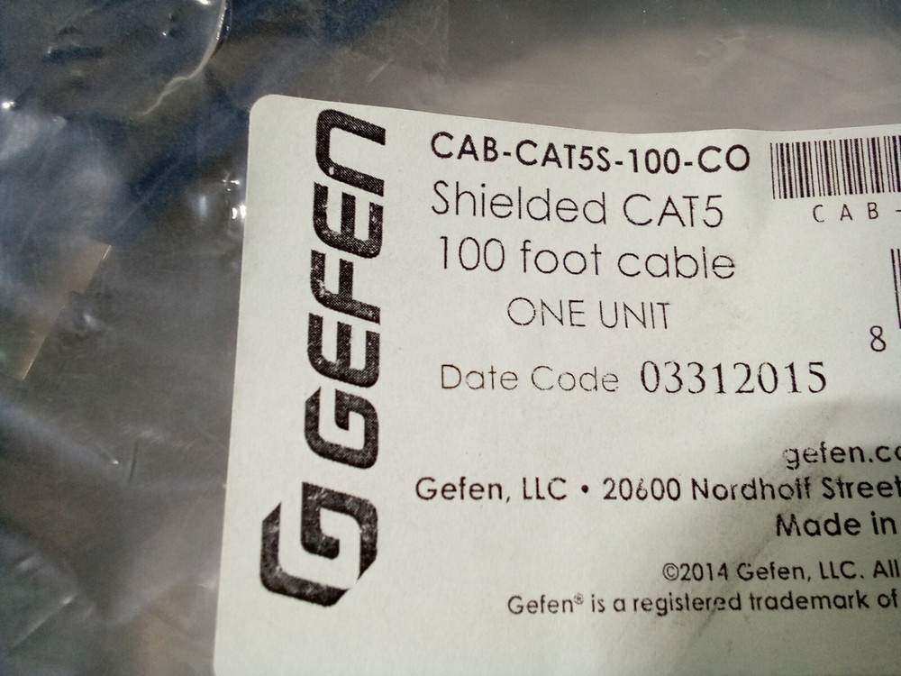 Gefen Shielded CAT5 100ft Cable, CAB-CAT5S-100CO - Blue