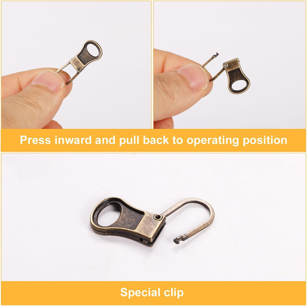 8Pcs Zipper Pull Replacement, Zipper Pullers Detachable Zipper Tab Repair Handle