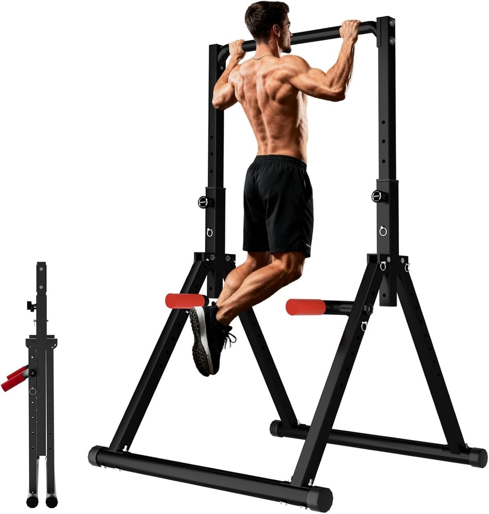 Power Tower Pull Up Bar Free Standing Adjustable Foldable Pull Up Station Home