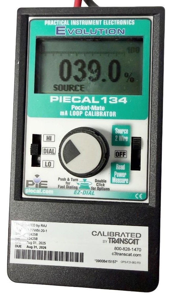 Practical Instrument Electronics PIECAL 134 Pocket-Mate mA Loop Calibrator