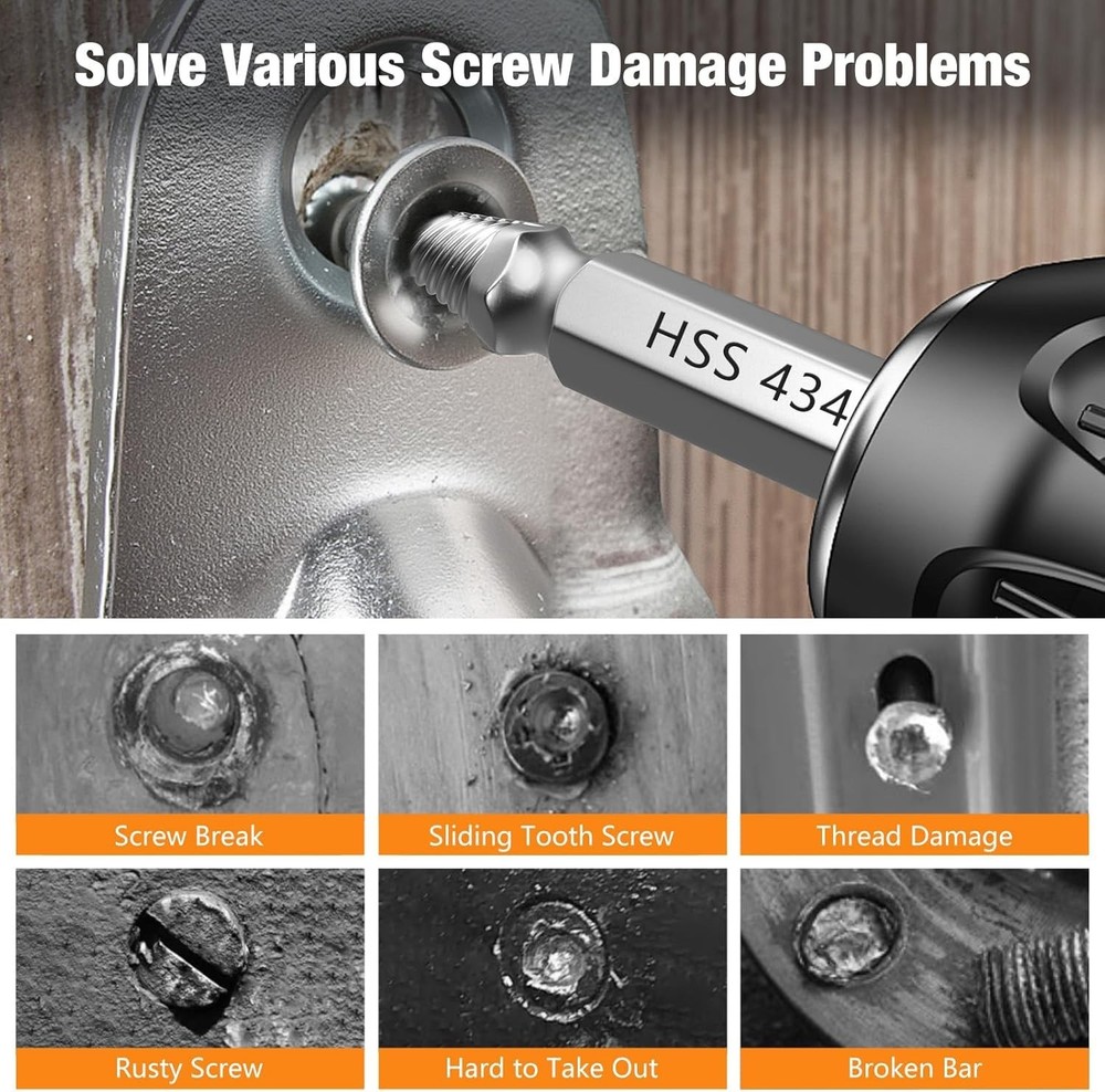 6 PCS Drill Bit & Extractor Tool Set - HSS Screw Removal Made Easy