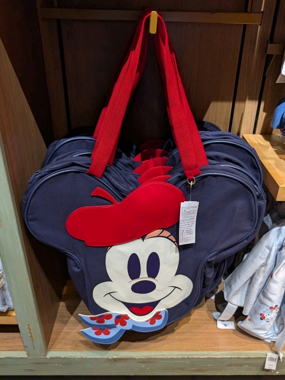 NEW WDW Disney Parks 2026 France Minnie Mouse Beret Big Face Tote Shoulder Bag