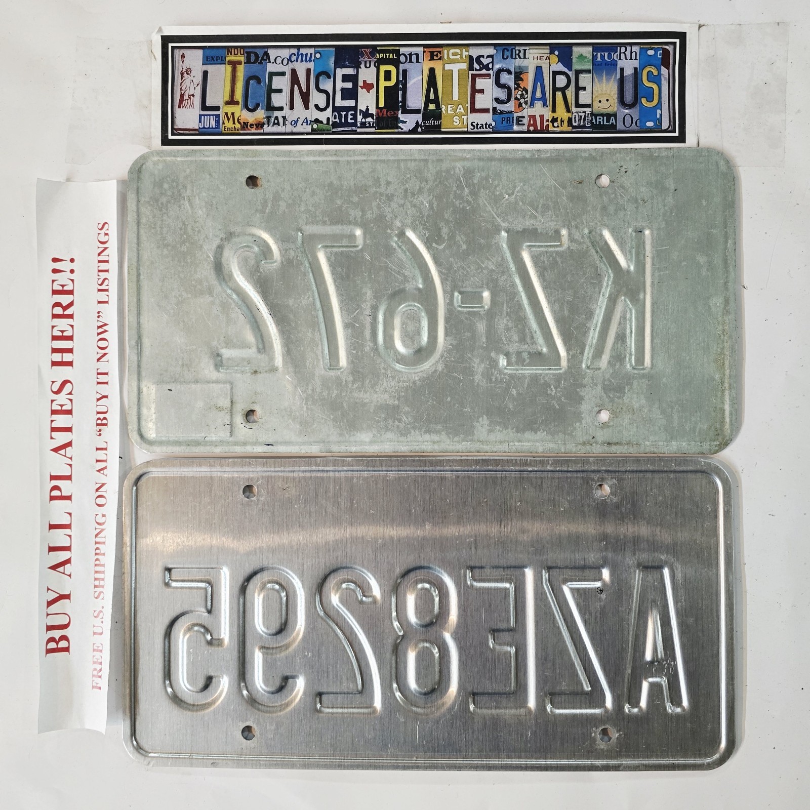 License Plate Lot 2 Tags 🔥FREE📬🔥 Rhode Island KZ-672 & Washington AZE8295