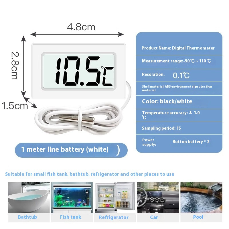LCD Digital Thermometer Hygrometer Temp Humidity Meter Indoor Sensor -50~70C ABS