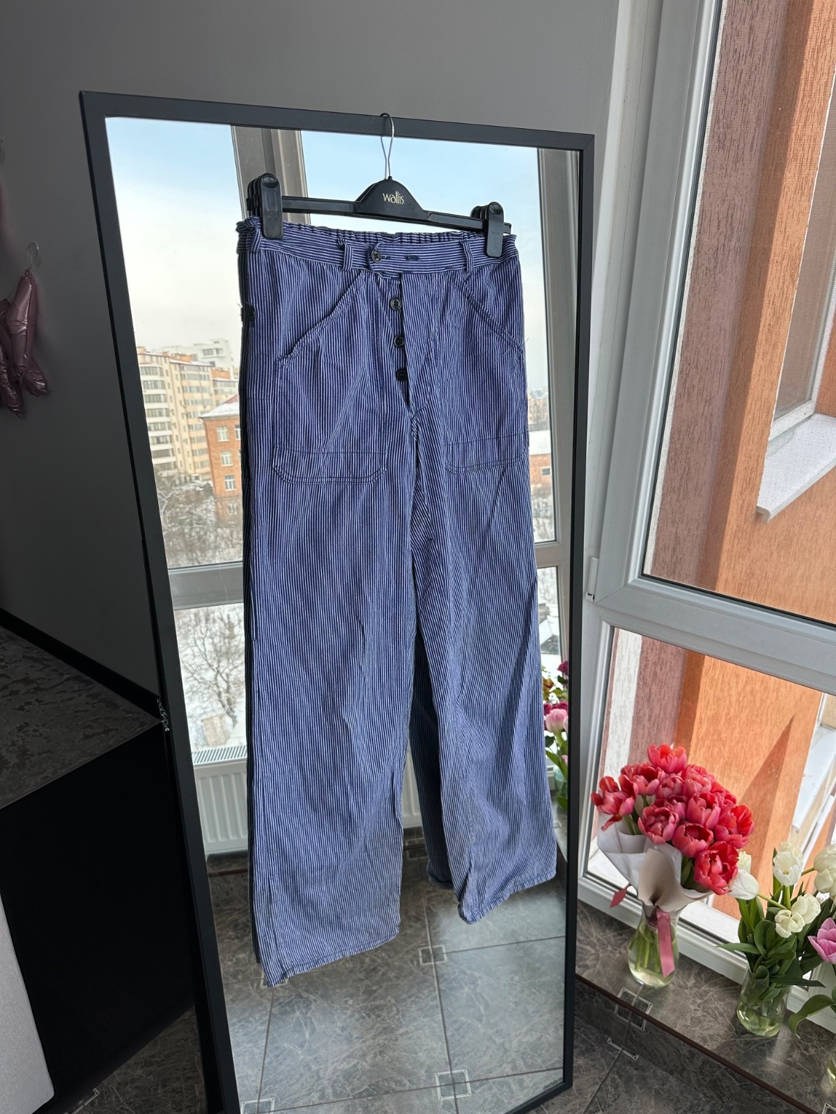 Vintage Worker 60s-70s French Workwear Striped Cotton Pants Sz S