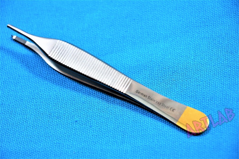 GERMAN ADSON FORCEPS KOCHER FORCEPS 1X2 TEETH 4.75" WITH TUNGSTEN CARBIDE INSERT