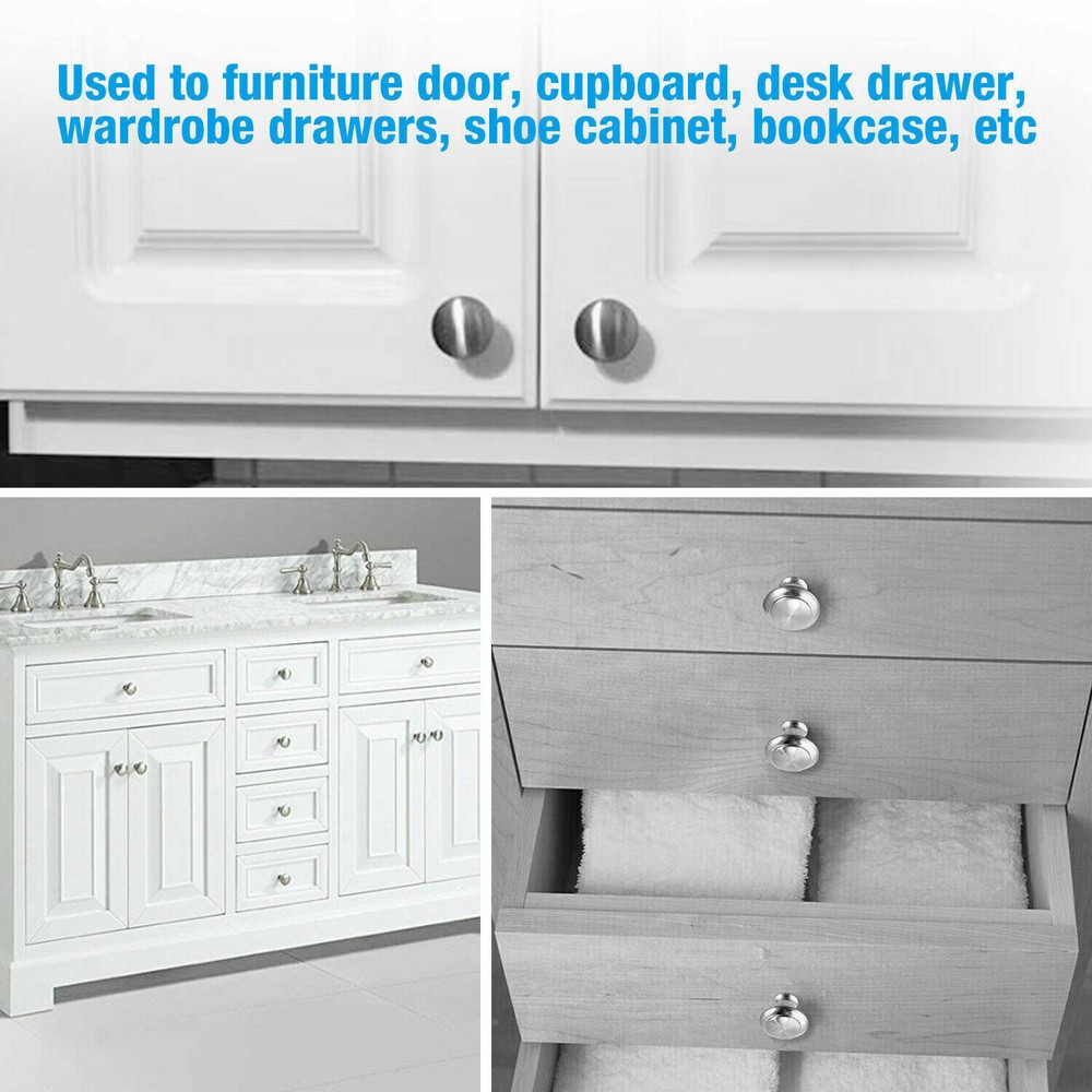 10PCS Cabinet Knobs Brushed Nickel Drawer Pulls Door Handles Kitchen Hardware