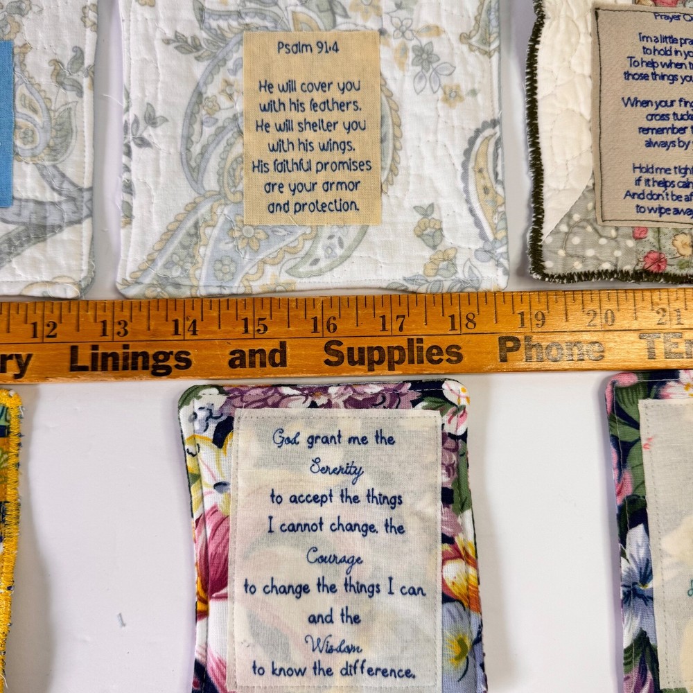 6 Handcrafted Prayer Quilts Unique lot