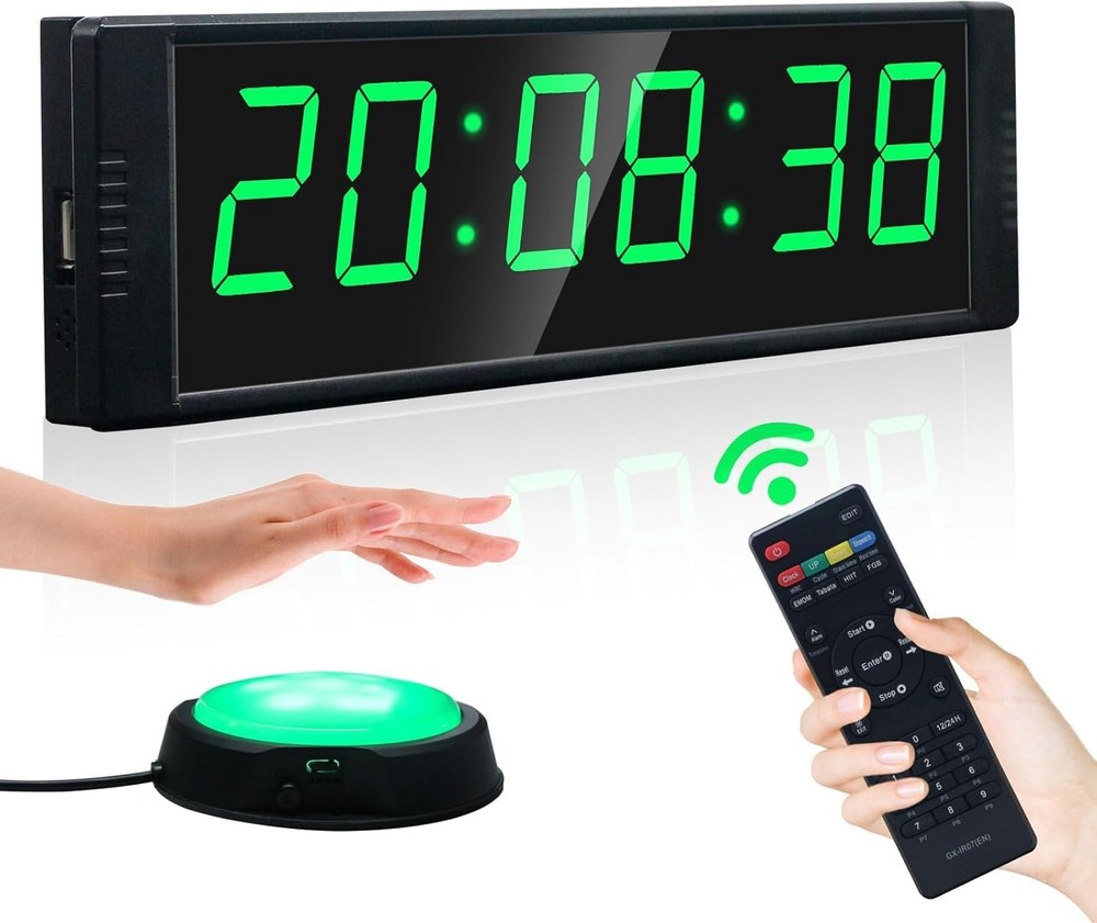 Gym Clock for Home Gym with Start/Stop Button, Interval Timer for Workout, St...