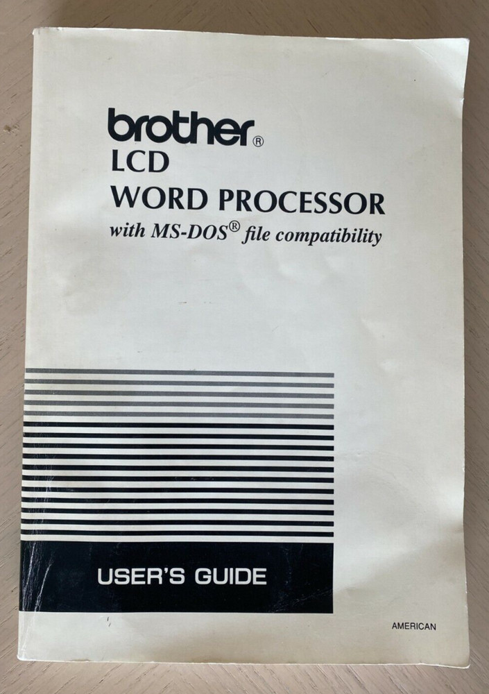 Brother LCD Word Processor Manual ms-dos instruction Guide circa 1994.