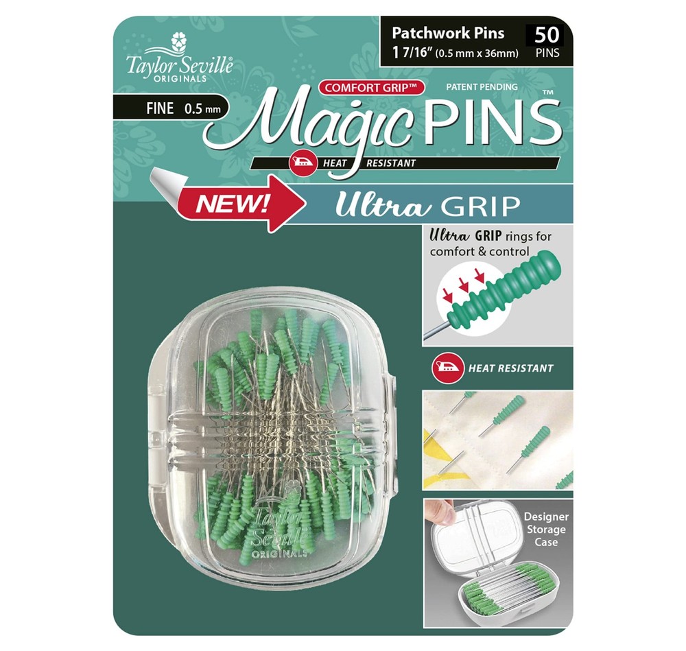Taylor Seville Magic Pin Ultra Grip Patchwork Fine 50pc
