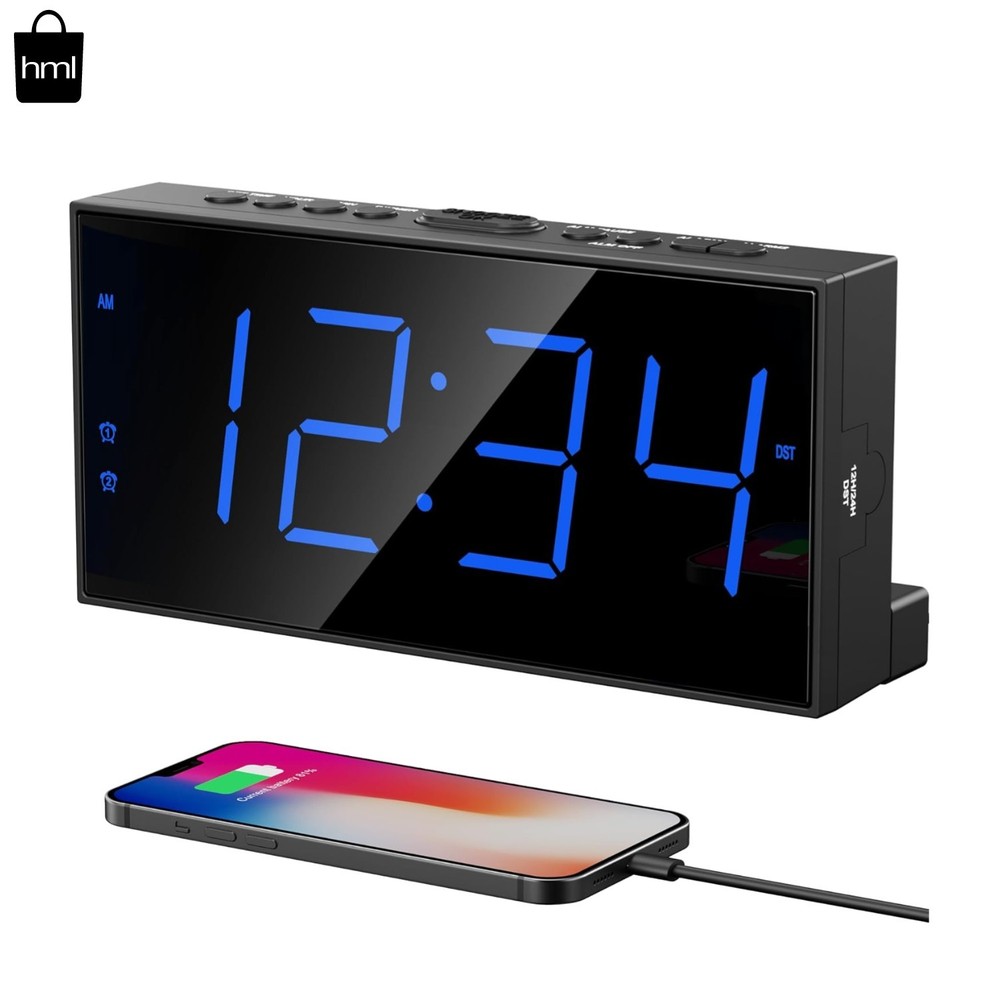 User-Friendly Alarm Clock with Large Numbers & Adjustable Volume for All Ages
