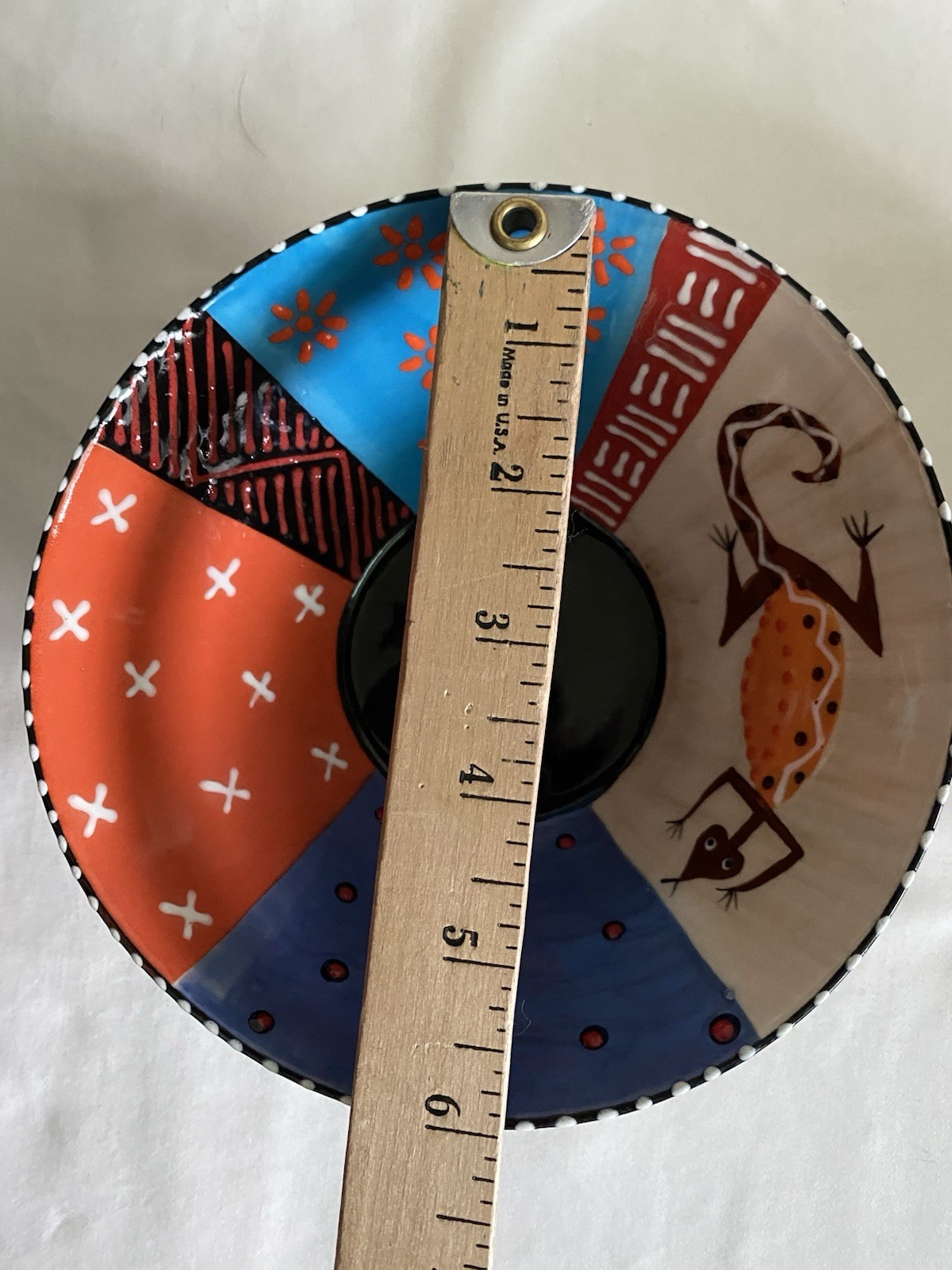 Pair VTG Elsona South African Hand Painted Ceramic 6" Bowls Elephant Signed