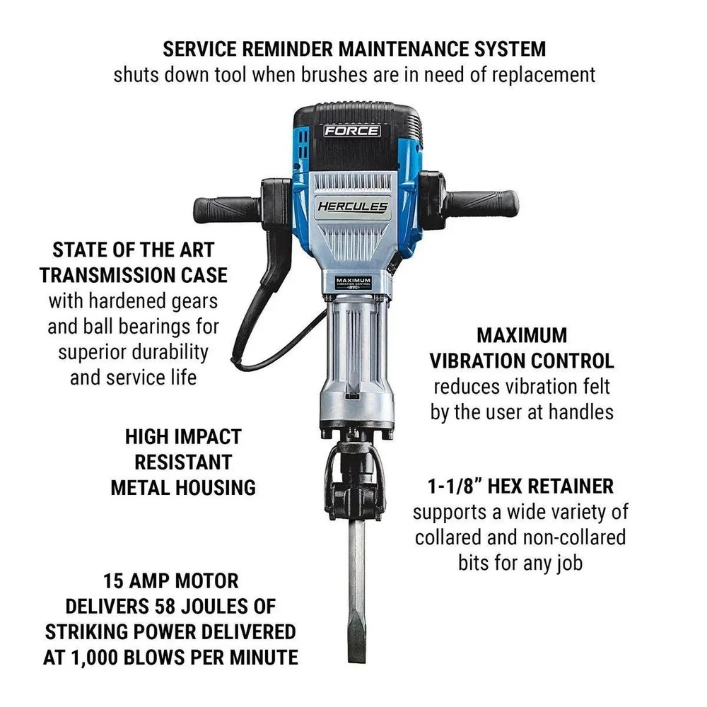 1-1/8 in. Hex Breaker Hammer with Maximum Vibration Control 15 Amp, 66 lb.