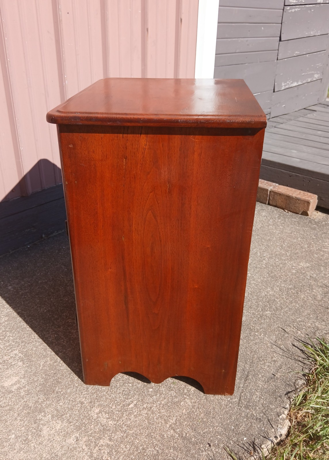 Antique Walnut One Door Wash Stand Commode with Drawer 1870s