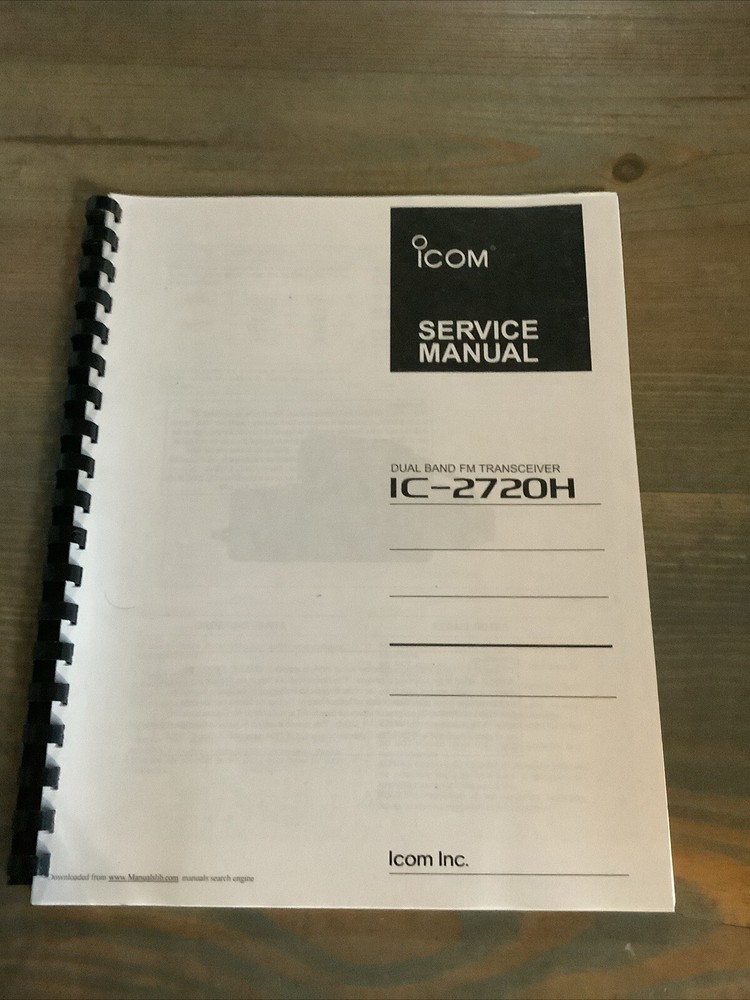 Icom IC-2720 Service Manual: Comb Bound & Protective Protective Covers