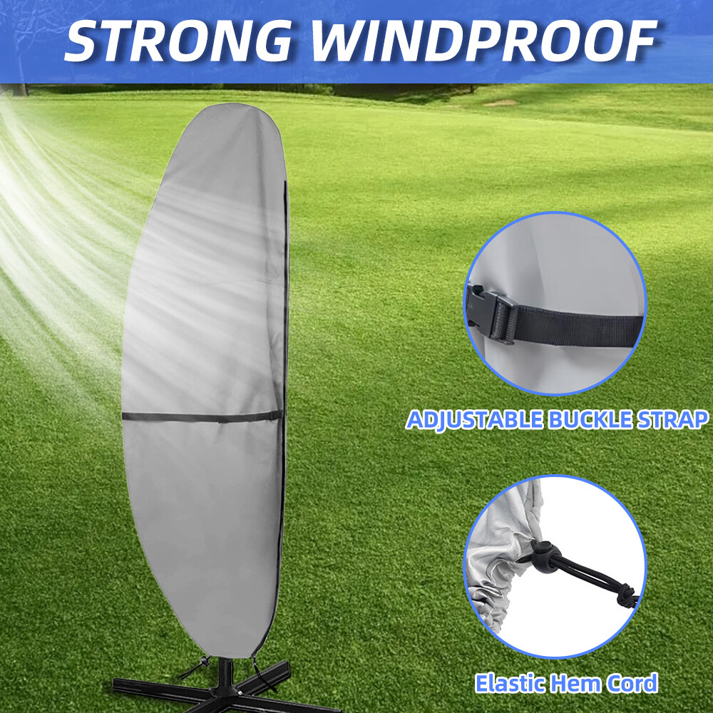 Patio Umbrella Parasol Canopy Cover - Waterproof Outdoor with Sturdy Zipper