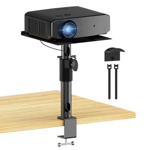 Height/Tilt/Swivel Adjustable Desktop Projector Stand Table for Aurzen 1- Pack