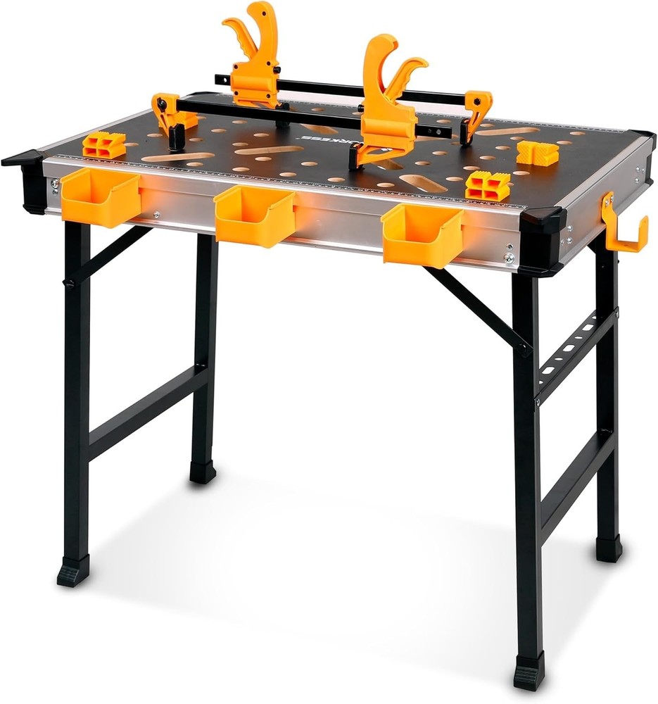 Portable Workbench 1000lb Heavy Duty Folding Work Table 2 Clamps