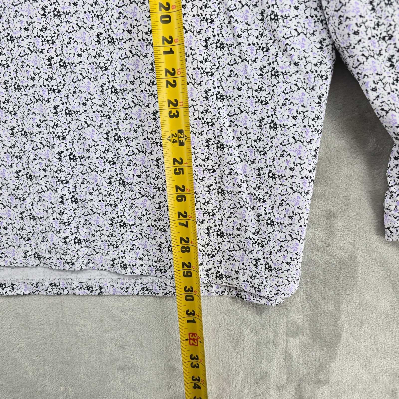 IBKUL Mens XL Long Sleeve Floral Print Golf Polo Shirt UPF 50+ Quick Dry