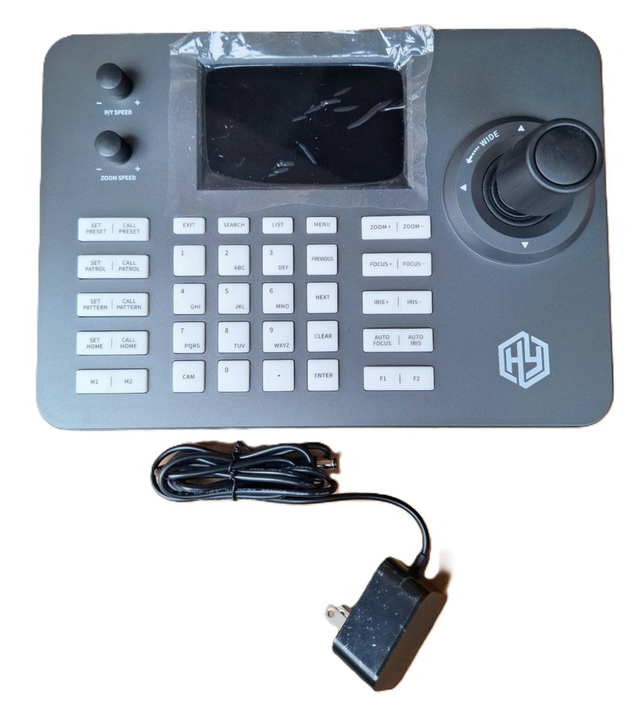 PTZ Camera Controller POE Network 4D Joystick Decoding Keyboard w/5" LCD Screen