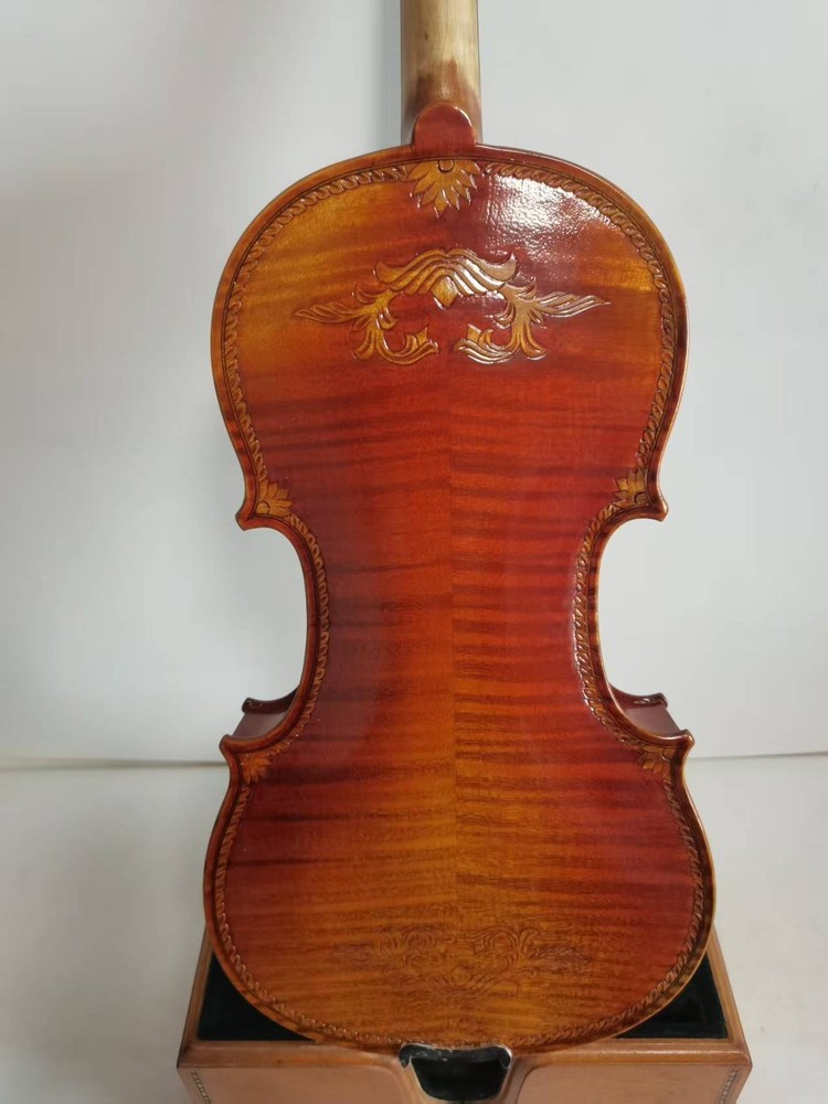 Master 4/4 violin Solid Flamed maple back spruce top hand carved K4256