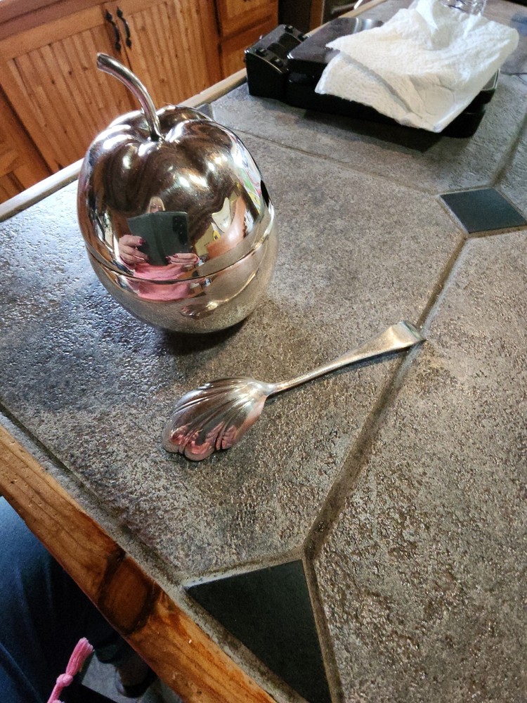 Vintage Apple Jam Jar with Spoon