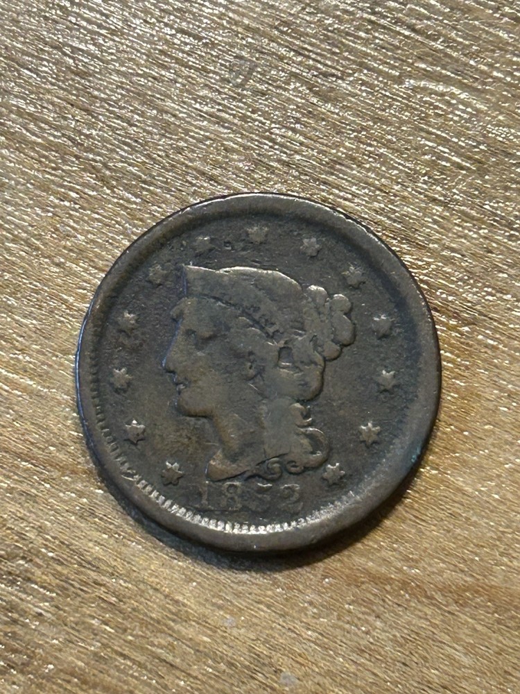 1852 Braided Hair Large Cent VG