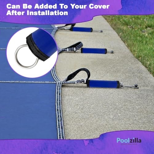 Pack Pool Spring Wraps (Patented) Pool Cover Spring Sleeves with Hook & 5 Blue