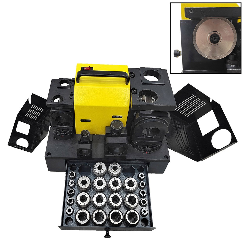 Multi-Functional Drill Bit Sharpener Drill Grinder Drill Bit 24 Collets 3-26mm