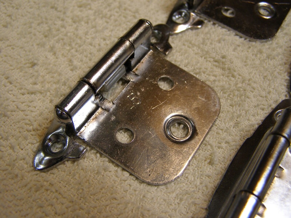 4 Face Mount / Flush Mount Self Closing Chrome Cabinet Hinges Spring Loaded